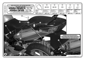 GIVI stelaż sakw bocznych - HONDA CBF 500/600/1000 (04>12) - T218