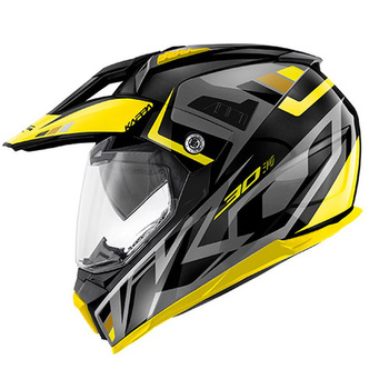 KAPPA 2022/01 KASK KV30 EVO GRAYER DUAL OFF ROAD Z SZYBĄ I BLENDĄ KOLOR CZARNY MAT/SZARY/ŻÓŁTY ROZM. XXL/63 ( HOMOLOGACJA ECE 22R06 ) - HKKV30RGYBY63