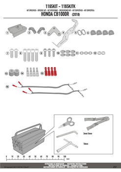 GIVI zestaw montażowy TE1165 bez stelaża centralnego 1165FZ - 1165KIT