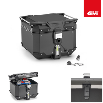 Kufer centralny aluminiowy  GIVI Trekker Outback EVO Smart OBKEV42B 42 Litry - Nowy model 2024r + zamek SLR101