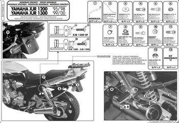KAPPA STELAŻ KUFRA CENTRALNEGO YAMAHA XJR 1200 (95-98), XJR 1300 (98-02) ( BEZ PŁYTY ) - K3410