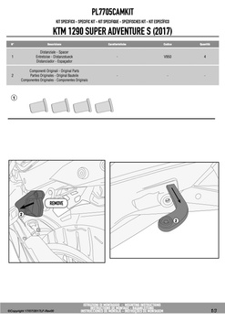 GIVI stelaż kufrów bocznych OUTBACK - KTM 1050 / 1190 / 1290 ADVENTURE (13 > 17) - PL7705CAMKIT