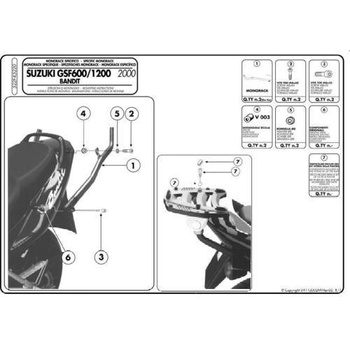 KAPPA STELAŻ KUFRA CENTRALNEGO SUZUKI GSF 1200 BANDIT / S (00-05) ( BEZ PŁYTY ) - K5220