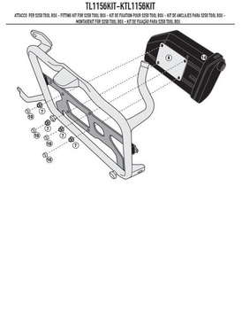 KAPPA MOCOWANIE SKRZYNKI NARZĘDZIOWEJ KS250 DO STELAŻY KL1156, KL1158 - KTL1156KIT