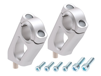 Podwyższenie kierownicy z offsetem 20 mm wysokości, 30 mm tyłu, srebrne do BMW R 1200 GS (2008-2012)