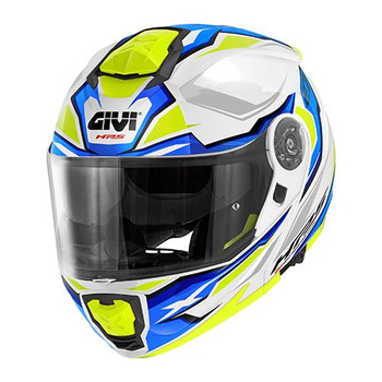GIVI KASK X.27 SECTOR - SZCZĘKOWY Z BLENDĄ - BIAŁY Z GRAFIKĄ FLUO ROZMIAR L / 60