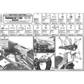 KAPPA STELAŻ KUFRA CENTRALNEGO YAMAHA BT 1100 BULLDOG (02-09) ( BEZ PŁYTY ) - KZ350