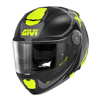 GIVI KASK X.27 DIMENSION - SZCZĘKOWY Z BLENDĄ - CZARNY Z GRAFIKĄ FLUO ROZMIAR L / 60