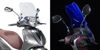 GIVI szyba typu 'ICE' 29 x 45 cm (H x W) - PIAGGIO Beverly 125ie-300ie (10 > 18) / Beverly 350 Sport Touring (12 > 18) - 5606BL