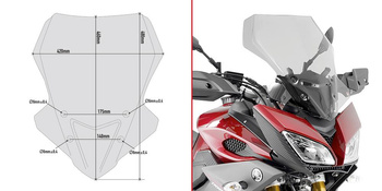 GIVI szyba dymiona 48 x 42 (H x W) - YAMAHA MT-09 TRACER (15 - 17) - D2122S