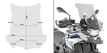 GIVI szyba dymiona 44 x 47 cm (H x W) - BMW F750 F800 GS  (18 - 24) - D5127S