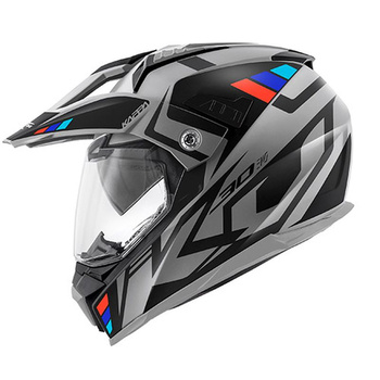 KAPPA 2022/01 KASK KV30 EVO GRAYER DUAL OFF ROAD Z SZYBĄ I BLENDĄ KOLOR SZARY MAT/CZARNY ROZM. XS/54 ( HOMOLOGACJA ECE 22R06 ) - HKKV30RGYGB54