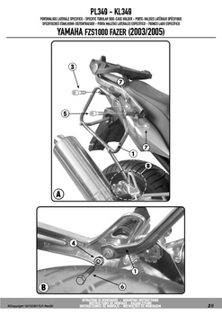 GIVI stelaż kufrów bocznych MONOKEY - YAMAHA FZS 1000 FAZER (03 > 05) - PL349