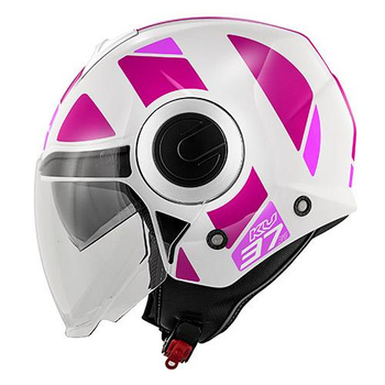 KAPPA KASK KV37 EVO STYLE LADY OTWARTY JET Z BLENDĄ KOLOR BIAŁY/RÓŻOWY ROZM. M/58 ( HOMOLOGACJA ECE 22R06 ) - HKKV37RSYWF58
