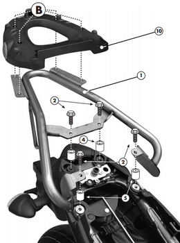 KAPPA STELAŻ KUFRA CENTRALNEGO SUZUKI GLADIUS 650 (09-16) ( Z PŁYTĄ MONOLOCK ) - KR121M