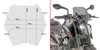 GIVI szyba dymiona 25 x 31 cm (H x W) - KTM Duke 790 (18 > 19) - A7708