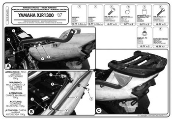 KAPPA STELAŻ KUFRA CENTRALNEGO YAMAHA XJR 1300 (07-14) ( BEZ PŁYTY ) - K3610