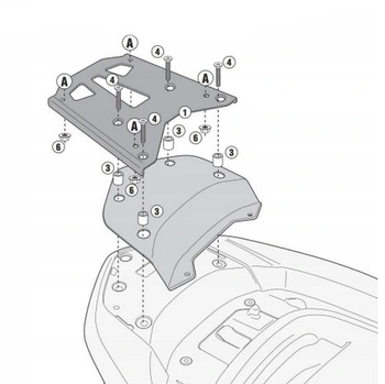 KAPPA STELAŻ KUFRA CENTRALNEGO HONDA FORZA 300 ABS (13-15) ( Z PŁYTĄ MONOKEY ) - KR1123