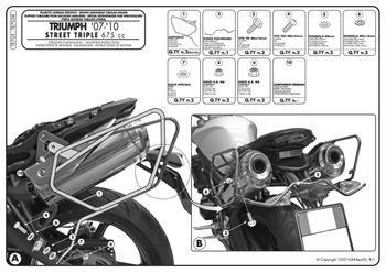 GIVI stelaż sakw bocznych 3D600 - TRIUMPH STREET TRIPLE 675 (07 > 12) - TE705