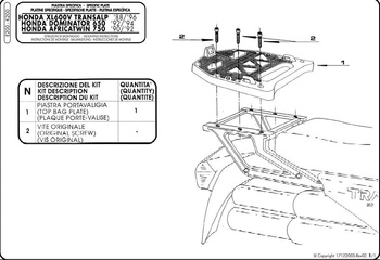 KAPPA STELAŻ KUFRA CENTRALNEGO HONDA XL 600RM/RL, XL 600V TRANSALP (88-96), NX 650 DOMINATOR (92-94) ( Z PŁYTĄ MONOKEY ) - K200