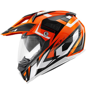 KAPPA 2022/01 KASK KV30 EVO GRAYER DUAL OFF ROAD Z SZYBĄ I BLENDĄ KOLOR POMARAŃCZOWY/CZARNY ROZM. S/56 ( HOMOLOGACJA ECE 22R06 ) - HKKV30RGYEB56