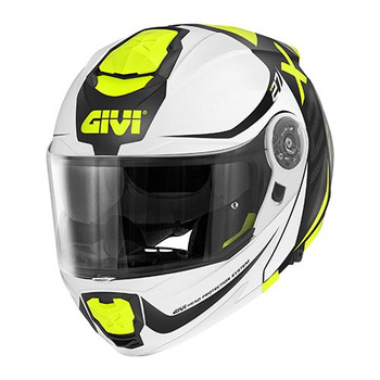 GIVI KASK X.27 DIMENSION - SZCZĘKOWY Z BLENDĄ - BIAŁY Z GRAFIKA FLUO ROZMIAR XL / 61