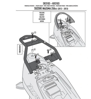 KAPPA STELAŻ KUFRA CENTRALNEGO SUZUKI INAZUMA 250 (12-15) ( BEZ PŁYTY ) - KR3103