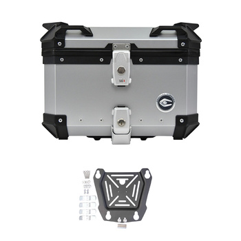 Kufer centralny aluminiowy COOCASE 45L - srebrny