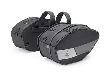 KAPPA 2022/03 TORBY (SAKWY) BOCZNE 30L KOLOR CZARNY / SZARY POSZERZALNE (STRIKER RANGE)