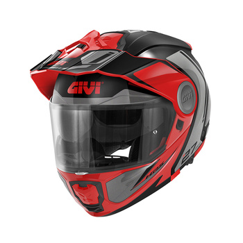 GIVI KASK X.27 TOURER - SZCZĘKOWY Z BLĘDĄ I WYPINANYM DASZKIEM - CZARNY Z CZERWONYM - ROZMIAR 2XL / 63