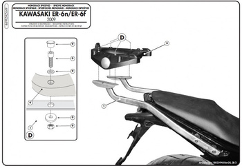 KAPPA STELAŻ KUFRA CENTRALNEGO KAWASAKI ER-6N / ER-6F 650 (09-11) ( BEZ PŁYTY ) - KZ449