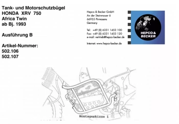 Hepco&Becker 750 Africa Twin (1993-2003) Gmol silnika - 502107 00 03