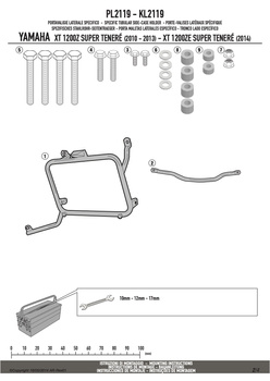GIVI stelaż kufrów bocznych MONOKEY - YAMAHA XT1200 Z/E SUPER TENERE (10 > 17) - PL2119