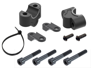 Podwyższenie kierownicy 25 mm, czarne, z uchwytem na maskę przednią do Kawasaki Z 900 / SE (2017-2024)