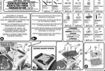 KAPPA STELAŻ KUFRA CENTRALNEGO SUZUKI DL 650 V-STROM (04-11), DL 1000 V-STROM (02-11) ( Z PŁYTĄ MONOKEY ) - ZAMIENNY Z K528-2 - K528
