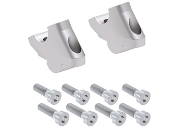 Podwyższenie kierownicy z offsetem 30 mm wysokości, tył 21 mm, srebrne do Royal Enfield Super Meteor 650 (2023-)