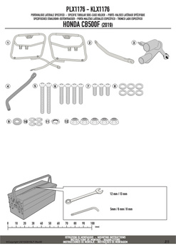 GIVI stelaż kufrów bocznych V35 / V37 / K33 - HONDA CB 500 X (19) - PLX1176