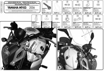 KAPPA MOCOWANIE SZYB 245A, 245N, 246 YAMAHA MT 03 600 (06-14) - A281AK