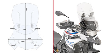 GIVI szyba regulowana 'AIRFLOW' - BMW F 800 / 850 GS (18 - 24) - AF5127