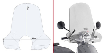 GIVI SZYBA PRZEZROCZYSTA 47 x 66 cm (H x W) - SYM FIDDLE 125 EURO 5 (2020) - 7062A