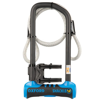 OXFORD ZABEZPIECZENIE ANTYKRADZIEŻOWE KŁÓDKA SHACKLE 14 PRO U-LOCK 320mm x 177mm KOLOR NIEBIESKI