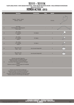 GIVI stelaż sakw bocznych 3D600 - HONDA NC700S (12 > 13) / NC750S / DCT (14 > 15) - TE1111