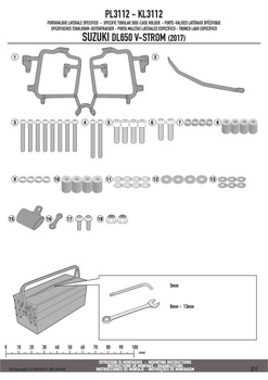 GIVI stelaż kufrów bocznych MONOKEY - SUZUKI DL 650 V-STROM (17-18) - PL3112