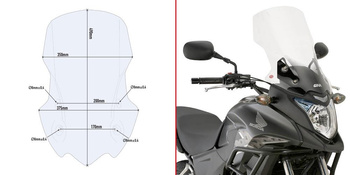 GIVI szyba przeźroczysta 49 x 35 cm (H x W) HONDA CB 500 X (13 > 16) - D1121ST