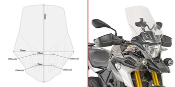 GIVI szyba przezroczysta 47 x 37 cm (H x W) - BMW G 310 GS (17 > 18) - D5126ST