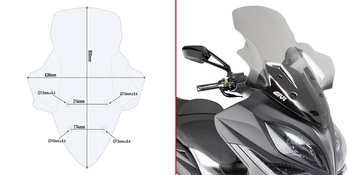 GIVI szyba przezroczysta (85,5H X 66W) - KYMCO XCITING 400I (13 > 15) - D6104ST