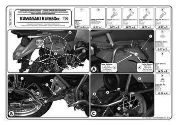 GIVI stelaż kufrów bocznych MONOKEY - KAWASAKI KLR 650 ENDURO (07 > 17) - PL448