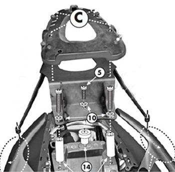KAPPA STELAŻ KUFRA CENTRALNEGO YAMAHA T-MAX 500 (08-11), T-MAX 530 (12-15) ( Z PŁYTĄ MONOLOCK ) - KR2013M