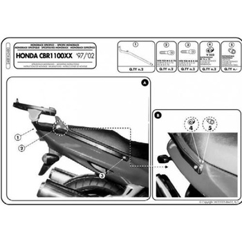 KAPPA STELAŻ KUFRA CENTRALNEGO HONDA CBR 1100XX (97-09) ( BEZ PŁYTY ) - K2480