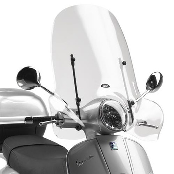 GIVI szyba przeźroczysta (51,5Hx69,5W) PIAGGIO Vespa LX 50-125-150 (05 > 14) / Vespa GTS 125-300 Super (08 > 16) (WYMAGA A104A) - 104A